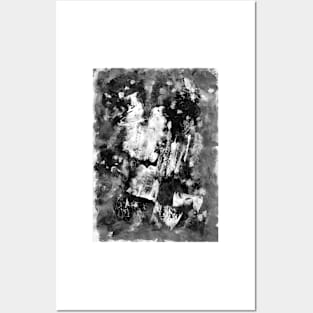 Gray Abstract Art Painted Composition Posters and Art